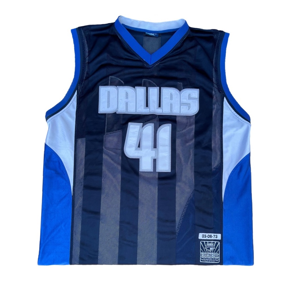 Vintage Dallas Mavericks Basketball 41 Dirk Werner Nowitzki Blue White Jersey